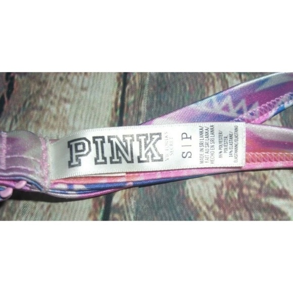 Victoria's Secret Pink Watercolor Aztec Geo Print Western Boho Halter Bikini Top - Picture 6 of 8